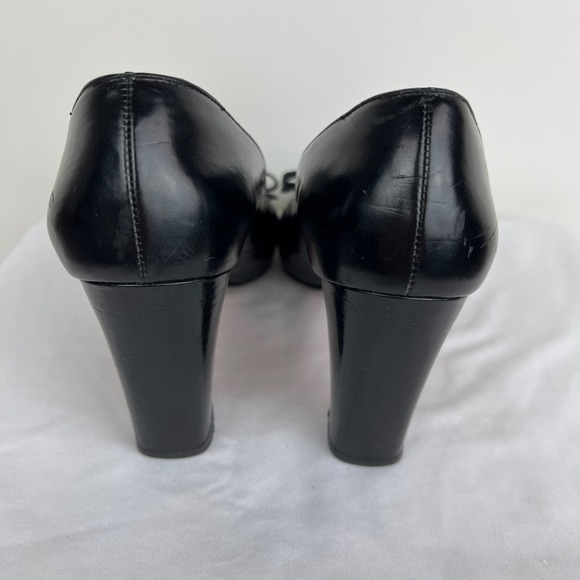 Salvatore Ferragamo Black Bow Embellished Block Heel Pumps - Picture 6 of 14